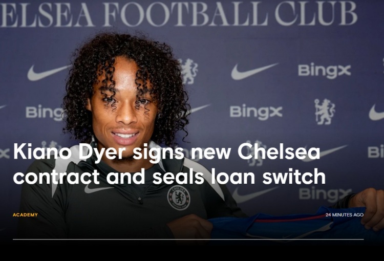 必发官网-官方：切尔西续约中场小将迪尔至2030年，本赛季将租借荷甲福伦丹